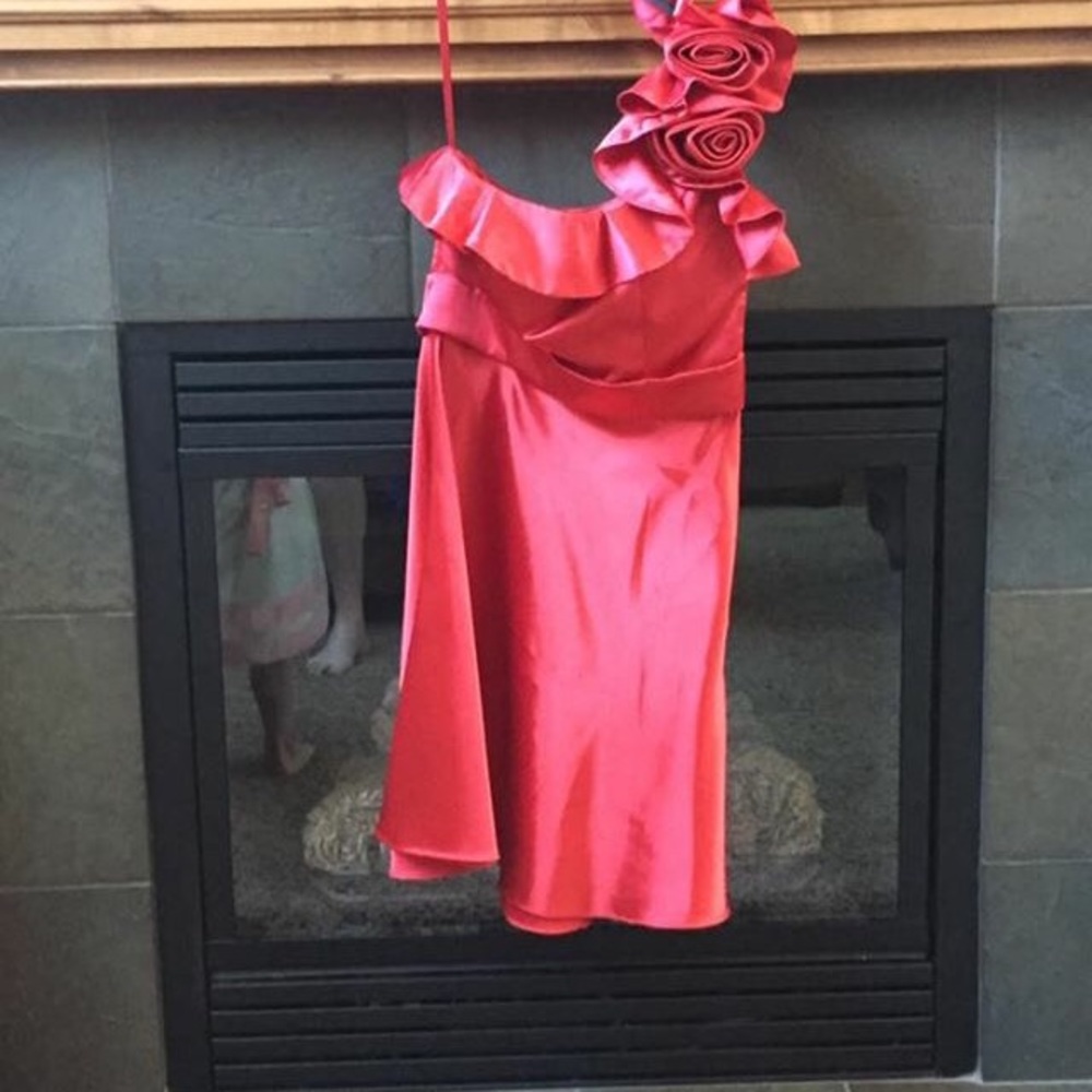 Red One Shoulder Homecoming Dress